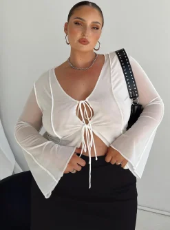 Princess Polly Mereba Long Sleeve Topcurve   White Best Sale