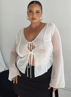 Princess Polly Mereba Long Sleeve Topcurve   White Best Sale