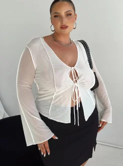 Princess Polly Mereba Long Sleeve Topcurve   White Best Sale