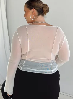 Princess Polly Mereba Long Sleeve Topcurve   White Best Sale
