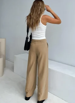 Princess Polly Messert Pants  Beige Best Sale