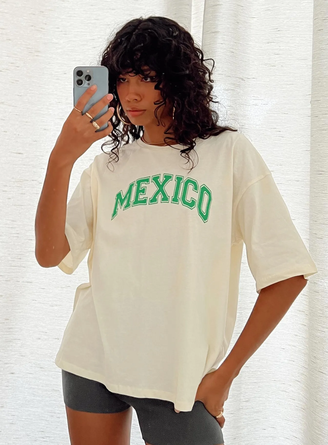 Princess Polly Mexico Graphic Tee Off White New