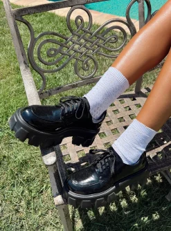 Princess Polly Mia Shoeshigh Shine   Black Fashion
