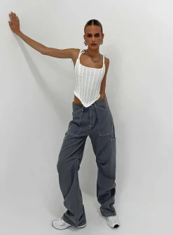 Princess Polly Miami Vice Pant  Slate Best Sale