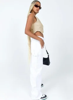 Princess Polly Miami Vice Pant  White Cheap
