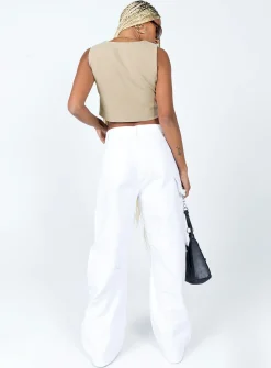 Princess Polly Miami Vice Pant  White Cheap
