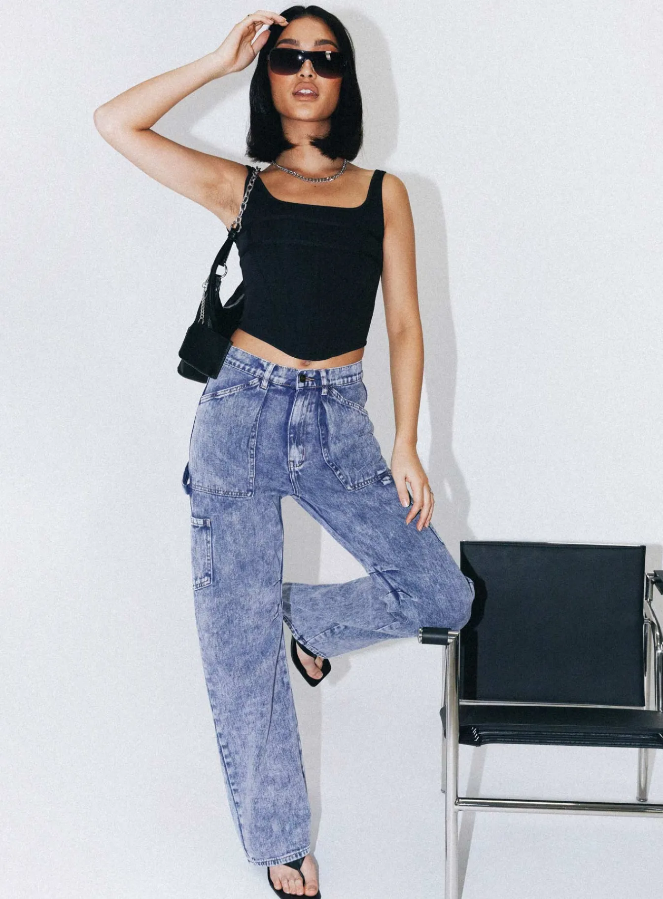 Princess Polly Miami Vice Pant Dark Wash Denim Outlet