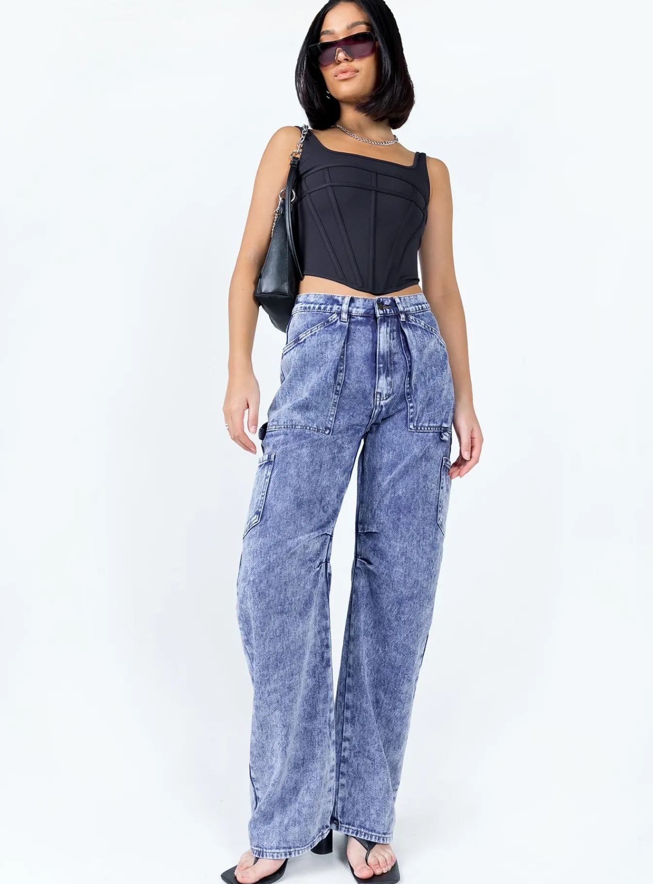 Princess Polly Miami Vice Pant Dark Wash Denim Outlet