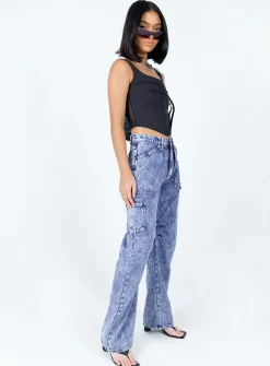 Princess Polly Miami Vice Pant Dark Wash Denim Outlet