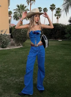Princess Polly Miami Vice Pants  Blue Best