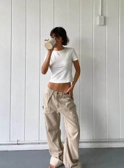 Princess Polly Miami Vice Pants  Beige New