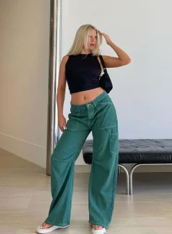 Princess Polly Miami Vice Pants Green Online