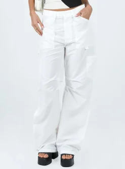 Princess Polly Miami Vice Swish Pant Ghost  White Cheap