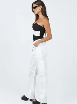 Princess Polly Miami Vice Swish Pant Ghost  White Cheap