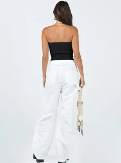 Princess Polly Miami Vice Swish Pant Ghost  White Cheap