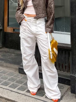 Princess Polly Miami Vice Swish Pant Ghost  White Cheap