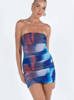 Princess Polly Micah Mini Dressmulti Tall   Blue Shop