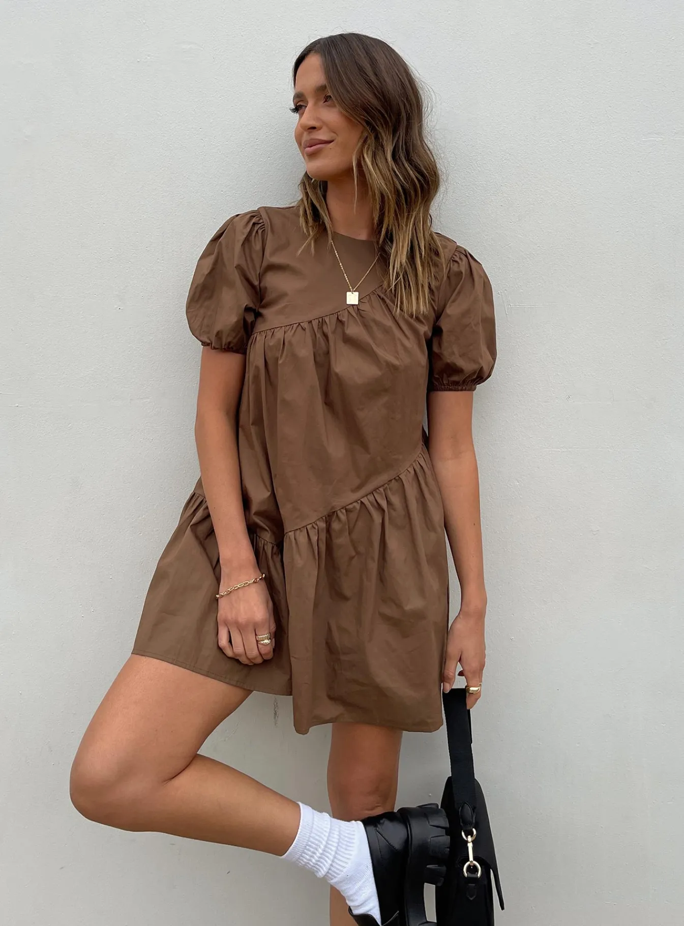Princess Polly Michelle Mini Dress Brown Shop