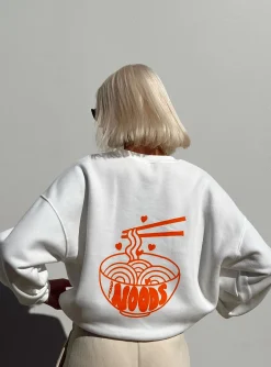Princess Polly Midnight Noods Sweatshirt  White Flash Sale