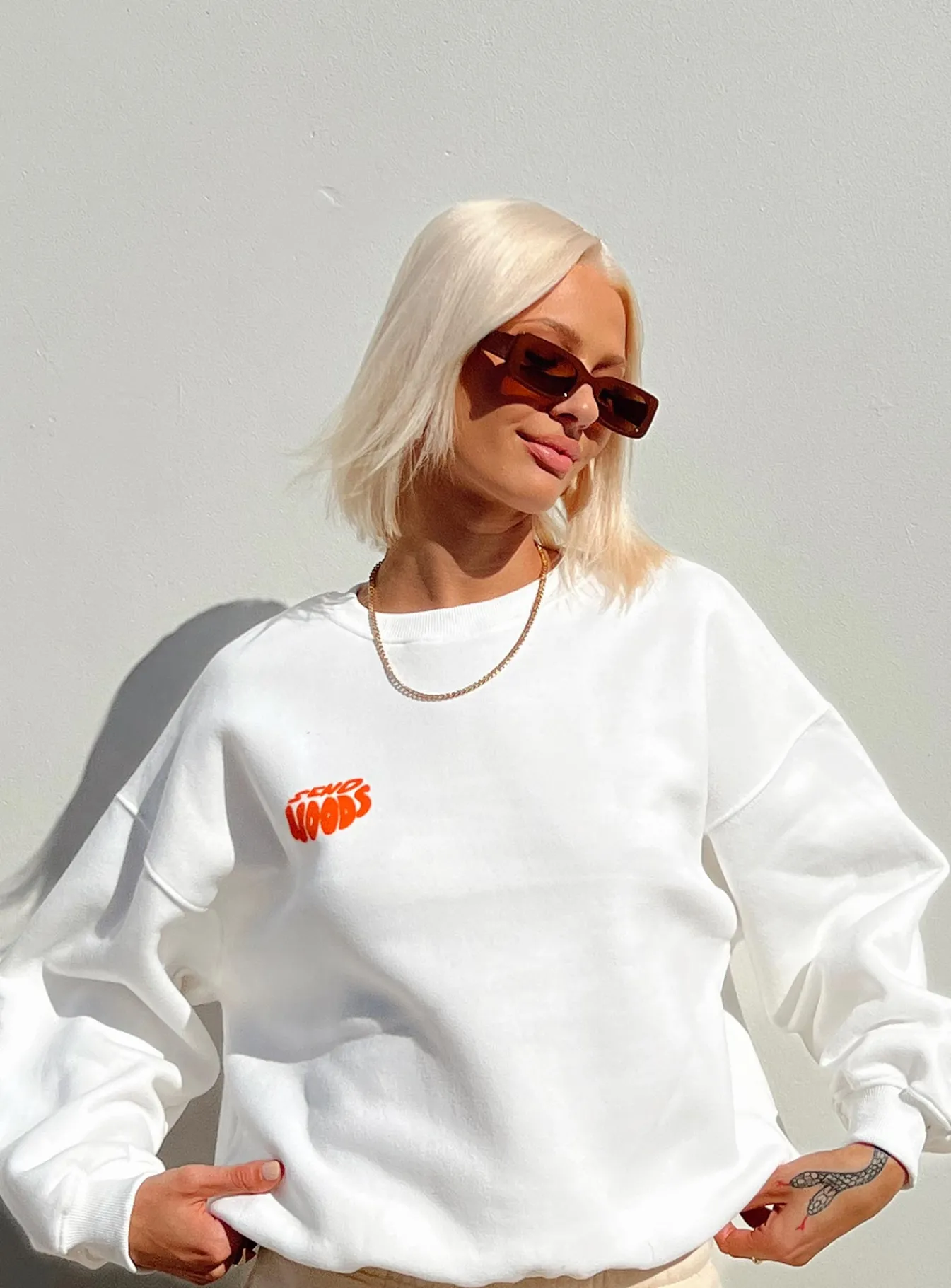 Princess Polly Midnight Noods Sweatshirt White Flash Sale