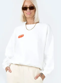 Princess Polly Midnight Noods Sweatshirt White Flash Sale