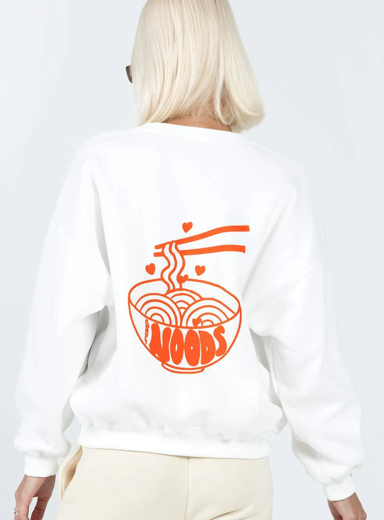 Princess Polly Midnight Noods Sweatshirt White Flash Sale