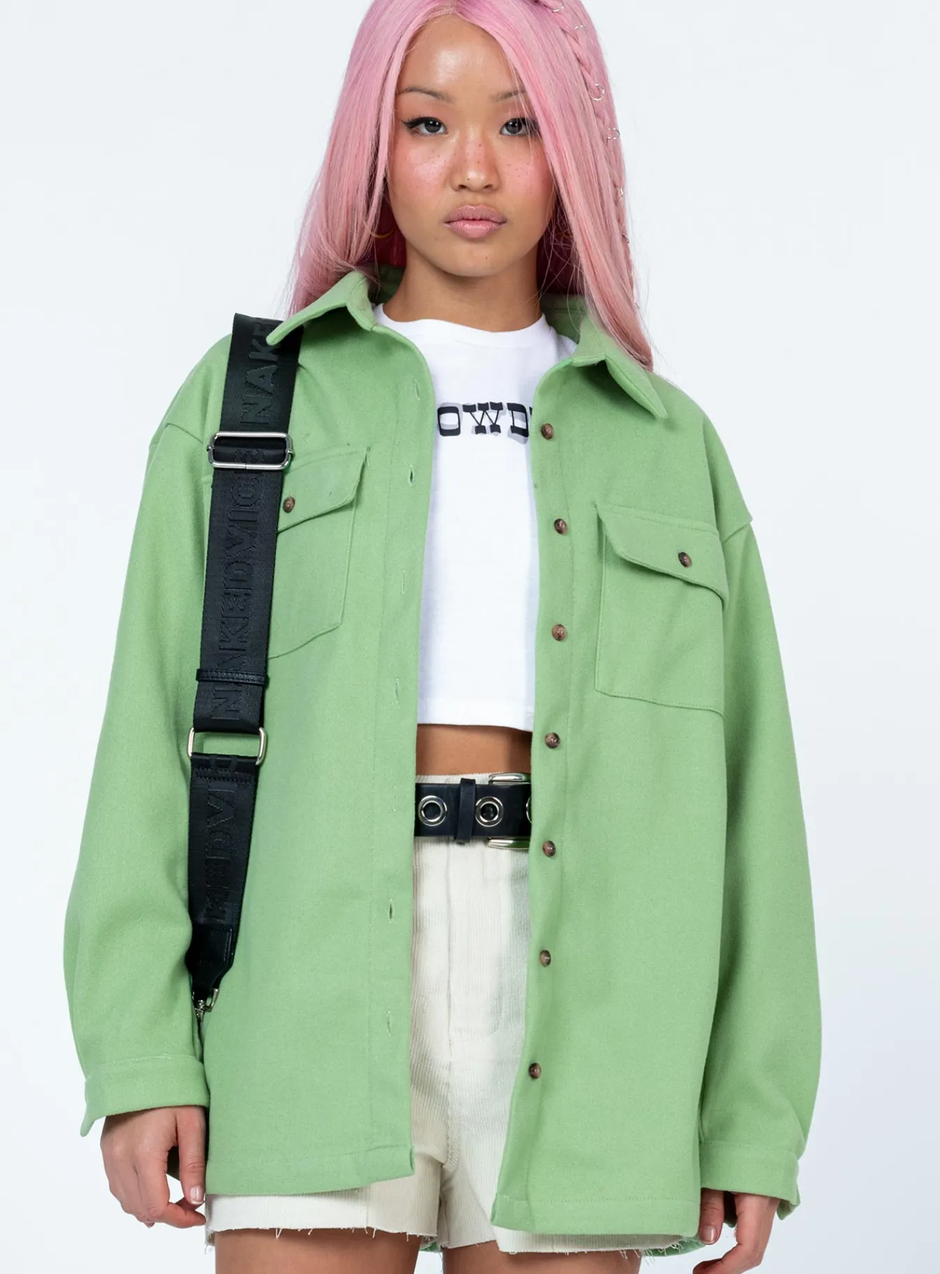 Princess Polly Mila Shirt Green Sale