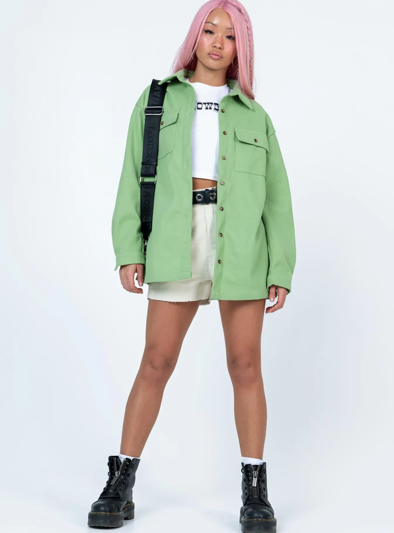 Princess Polly Mila Shirt Green Sale
