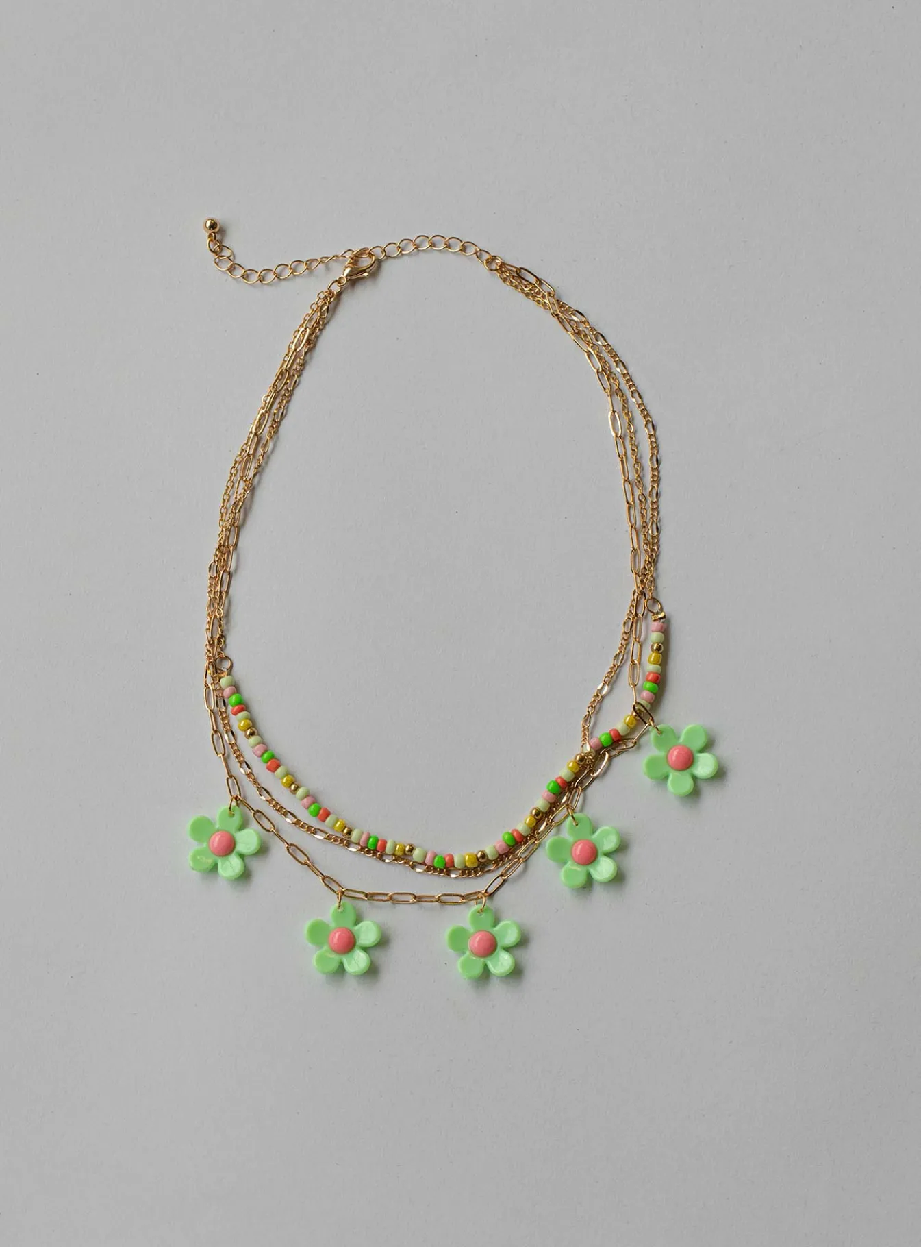 Princess Polly Mildara Flower Necklace/ Green Gold Cheap