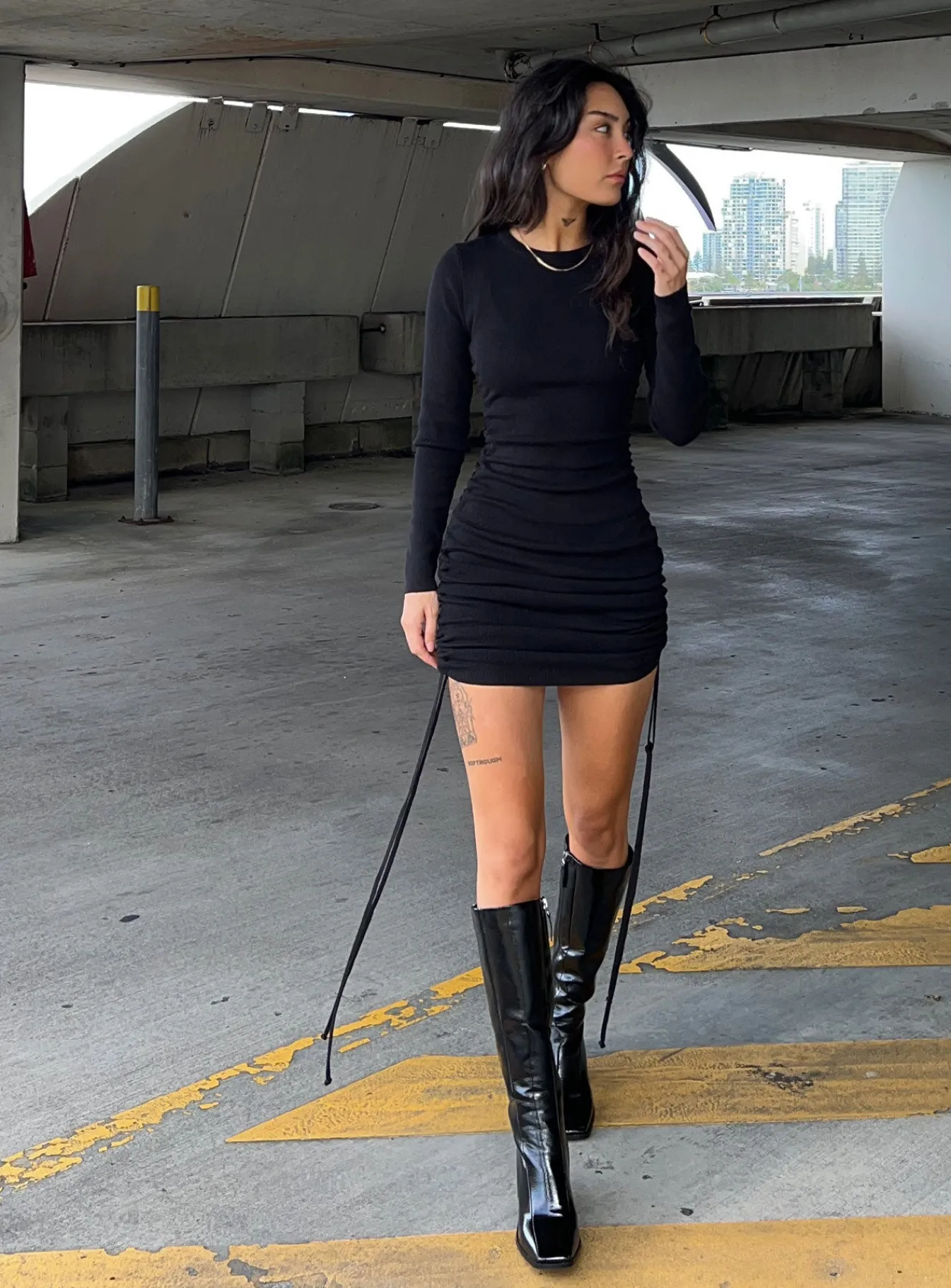 Princess Polly Military Minds Long Sleeve Mini Dress Black Online