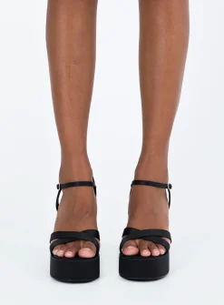 Princess Polly Millard Platform Heels  Black Cheap