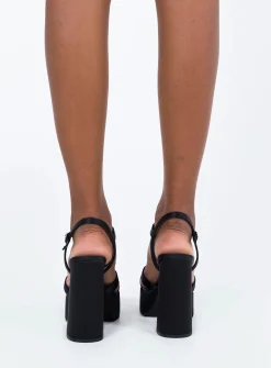 Princess Polly Millard Platform Heels  Black Cheap