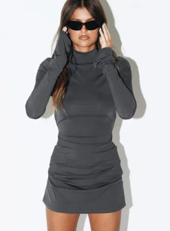 Princess Polly Mindelo Mini Dress  Grey New
