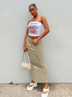 Princess Polly Minka Maxi Skirt  Beige Sale