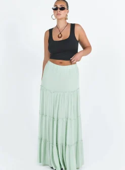 Princess Polly Miriah Maxi Skirt  Sage Hot