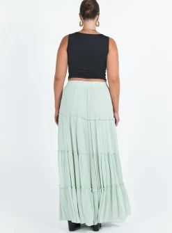 Princess Polly Miriah Maxi Skirt  Sage Hot