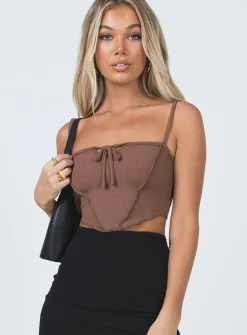 Princess Polly Miriam Top  Brown Shop
