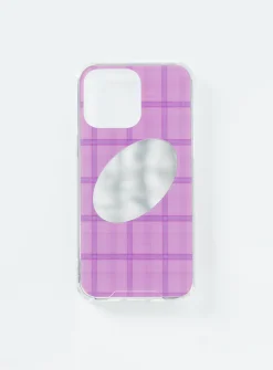 Princess Polly Mirror Me Iphone Case  Pink Check Fashion
