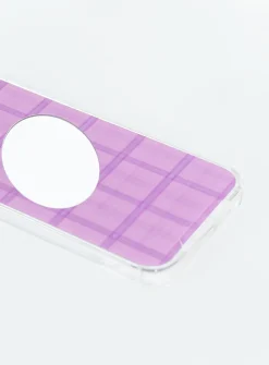 Princess Polly Mirror Me Iphone Case  Pink Check Fashion