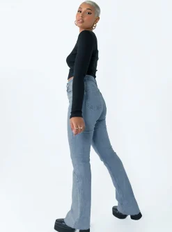 Princess Polly Mish High Rise Flare Jean  Denim Clearance