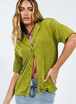 Princess Polly Misha Shirt  Green New