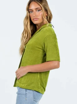 Princess Polly Misha Shirt  Green New
