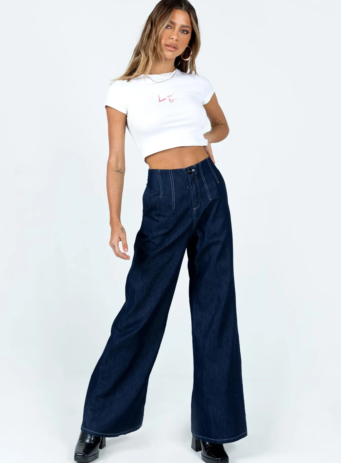 Princess Polly Misty Wide Leg Jeans Denim Online