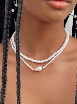 Princess Polly Misuraca Pearl Necklace Set  Gold Best Sale