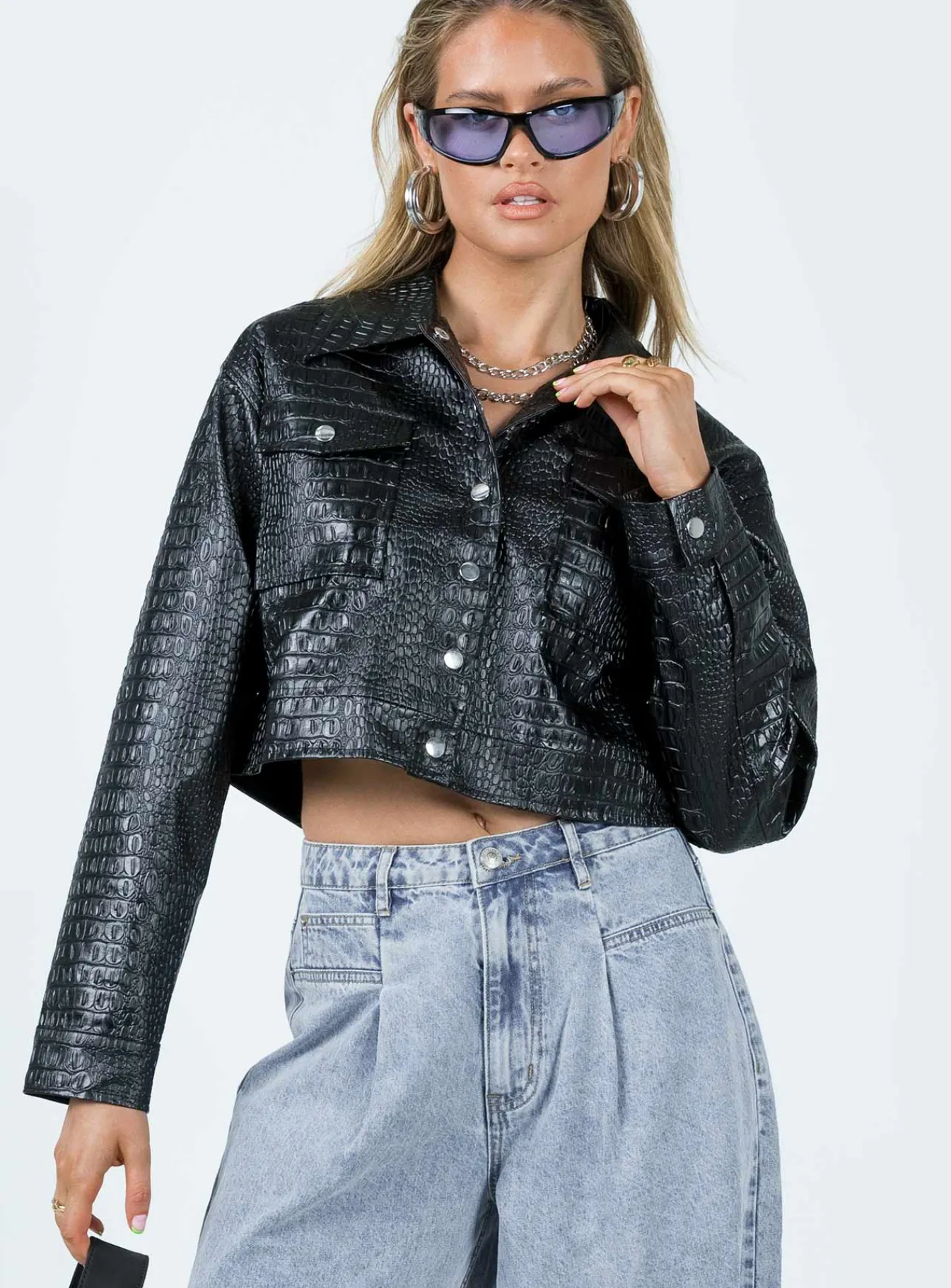 Princess Polly Mitra Faux Leather Jacket Black Best Sale