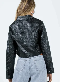 Princess Polly Mitra Faux Leather Jacket Black Best Sale