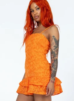Princess Polly Molina Mini Dresstexture   Orange Cheap