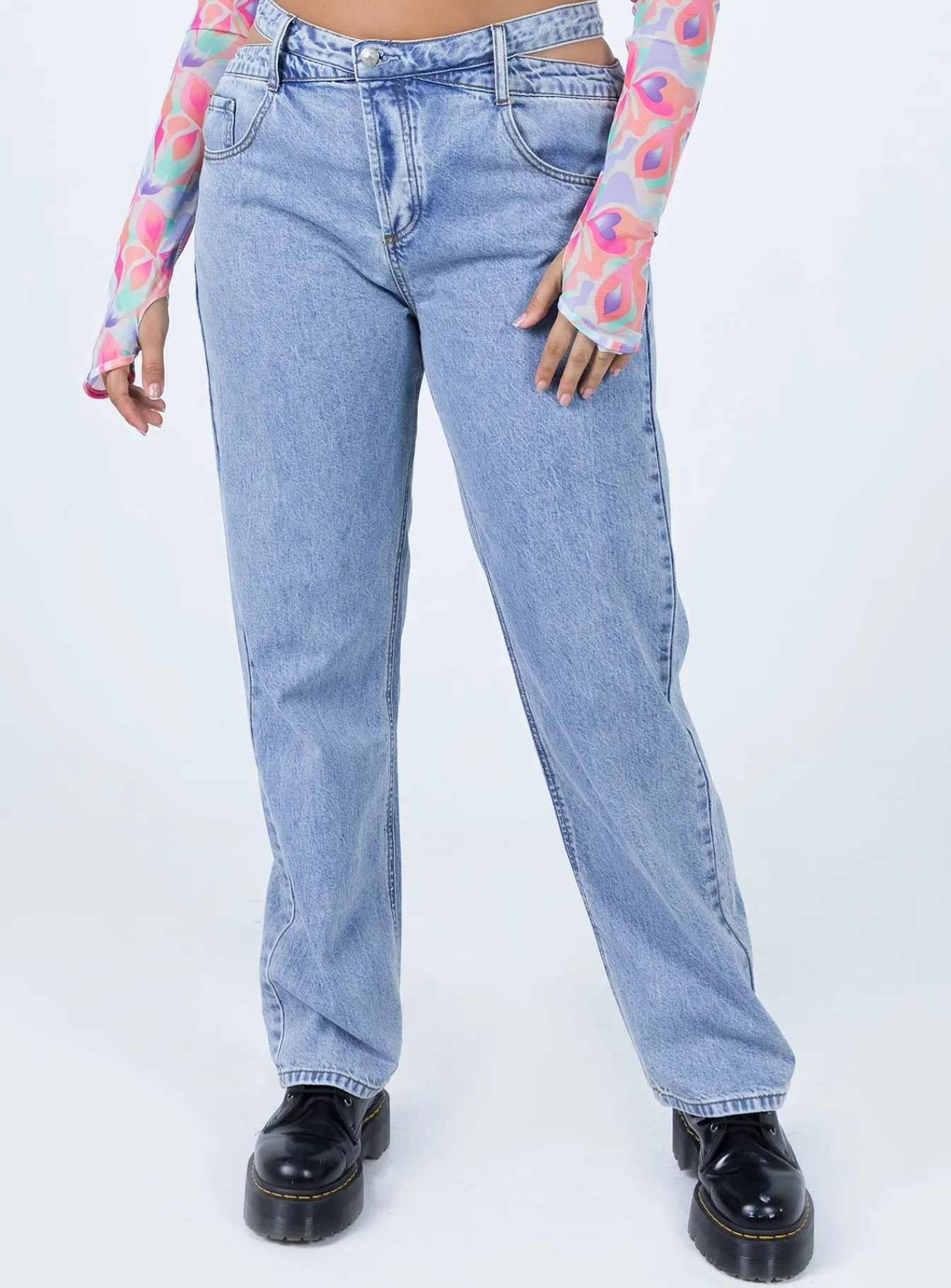 Princess Polly Mollie Asymmetricjeans Denim Clearance