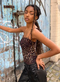 Princess Polly Monica Bodysuit   Leopard Online