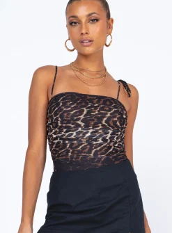 Princess Polly Monica Bodysuit   Leopard Online
